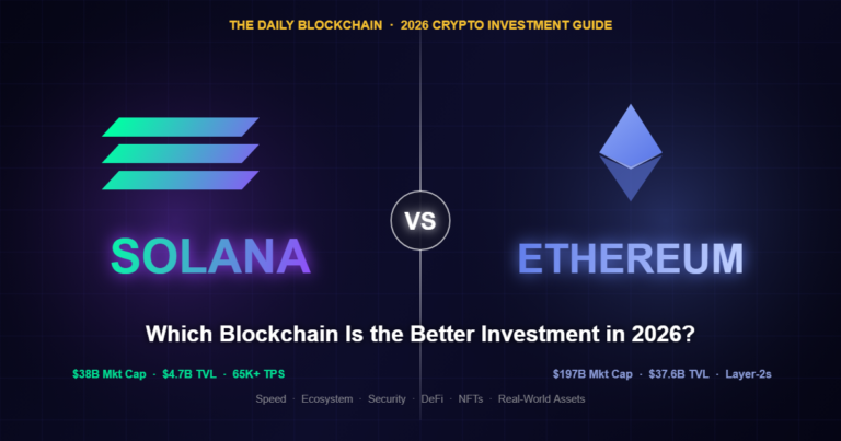 Solana vs Ethereum 2026 blockchain investment comparison